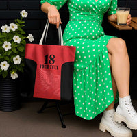 Custom Albania Football Pride Tote Bag Kuqezinjte Eagle Red Version - Wonder Print Shop