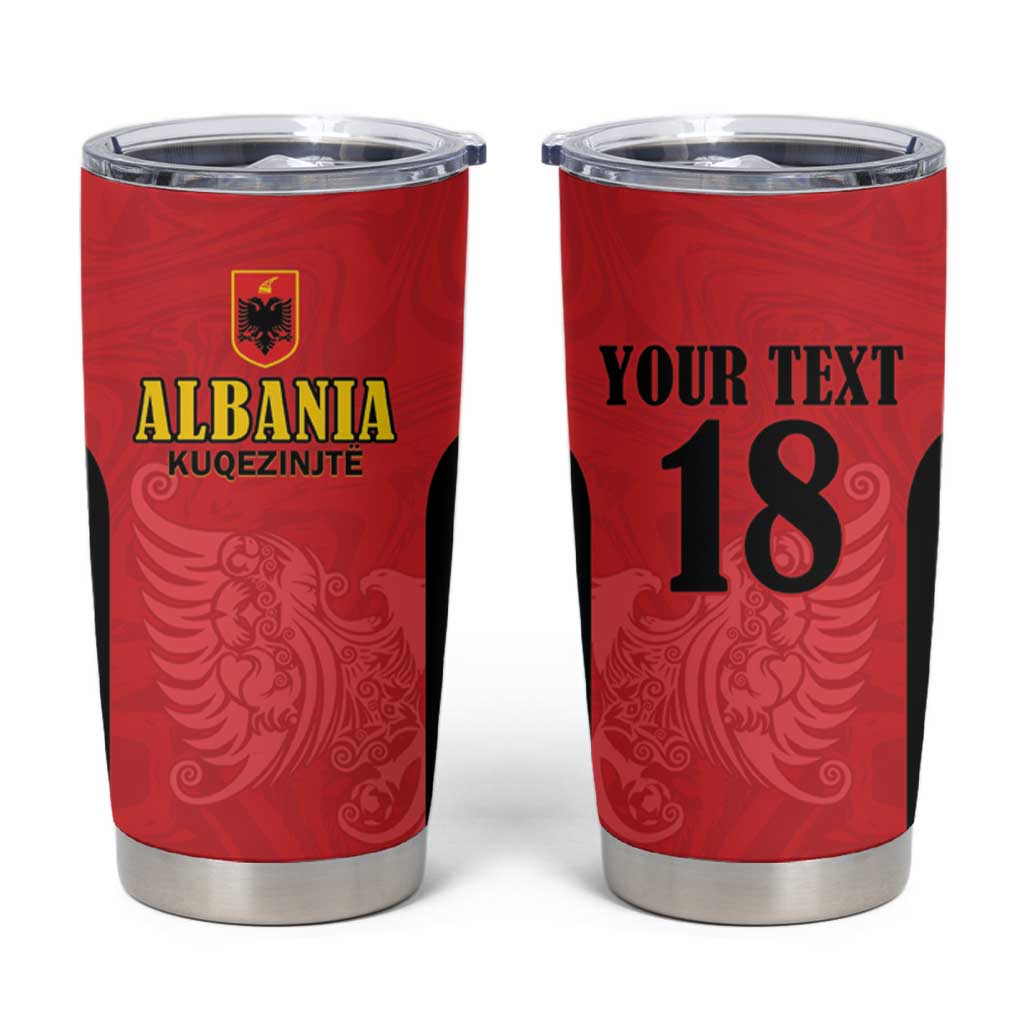 Custom Albania Football Pride Tumbler Cup Kuqezinjte Eagle Red Version - Wonder Print Shop