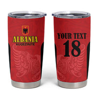 Custom Albania Football Pride Tumbler Cup Kuqezinjte Eagle Red Version - Wonder Print Shop