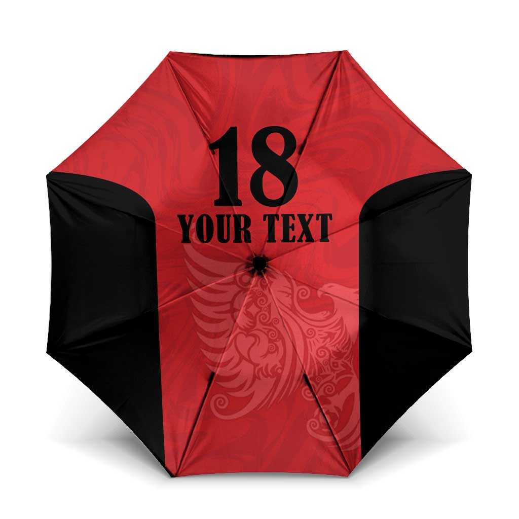 Custom Albania Football Pride Umbrella Kuqezinjte Eagle Red Version - Wonder Print Shop