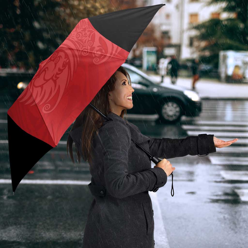 Custom Albania Football Pride Umbrella Kuqezinjte Eagle Red Version - Wonder Print Shop