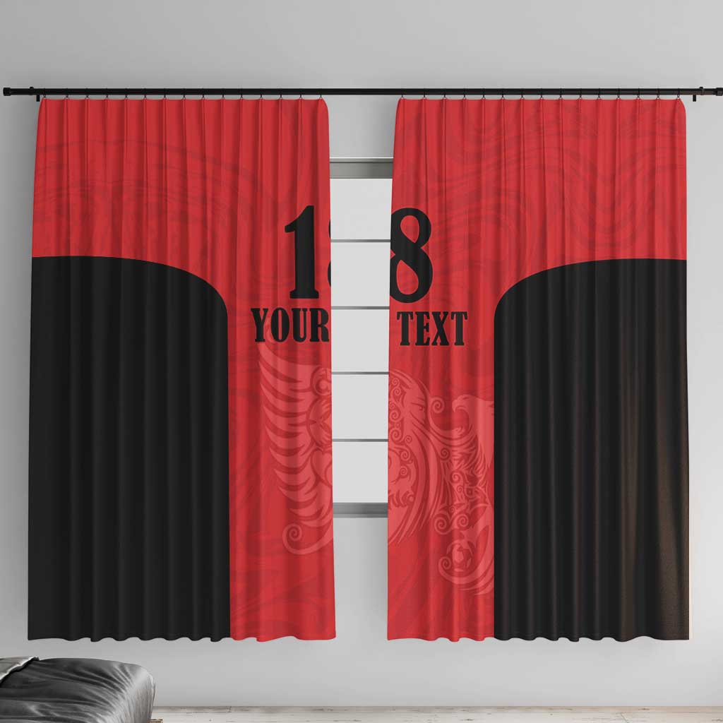 Custom Albania Football Pride Window Curtain Kuqezinjte Eagle Red Version - Wonder Print Shop
