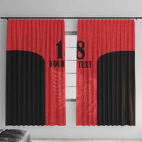 Custom Albania Football Pride Window Curtain Kuqezinjte Eagle Red Version - Wonder Print Shop