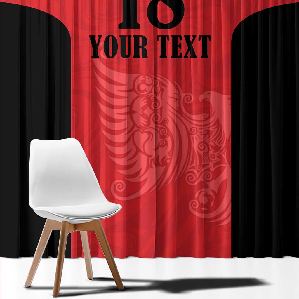 Custom Albania Football Pride Window Curtain Kuqezinjte Eagle Red Version - Wonder Print Shop