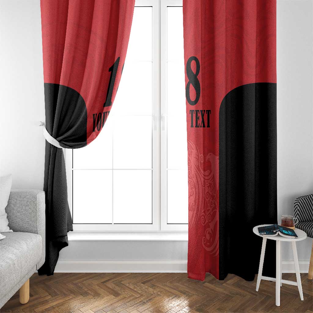 Custom Albania Football Pride Window Curtain Kuqezinjte Eagle Red Version - Wonder Print Shop