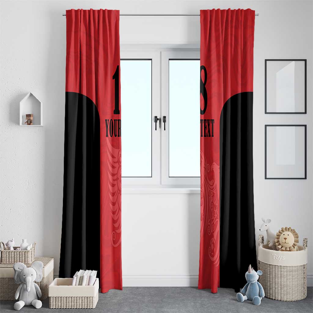 Custom Albania Football Pride Window Curtain Kuqezinjte Eagle Red Version - Wonder Print Shop