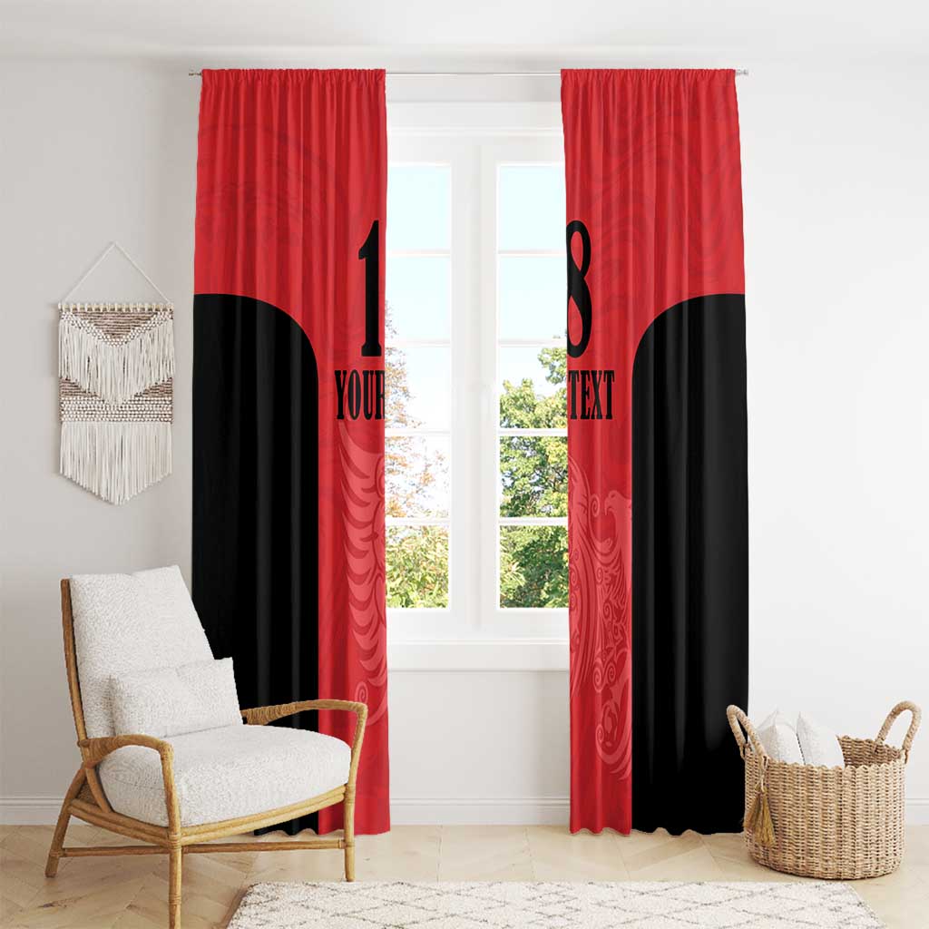 Custom Albania Football Pride Window Curtain Kuqezinjte Eagle Red Version - Wonder Print Shop