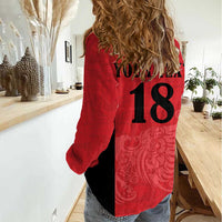 Custom Albania Football Pride Women Casual Shirt Kuqezinjte Eagle Red Version - Wonder Print Shop