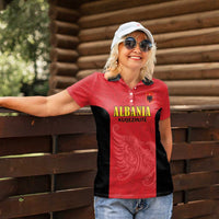 Custom Albania Football Pride Women Polo Shirt Kuqezinjte Eagle Red Version - Wonder Print Shop