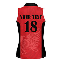 Custom Albania Football Pride Women Sleeveless Polo Shirt Kuqezinjte Eagle Red Version - Wonder Print Shop