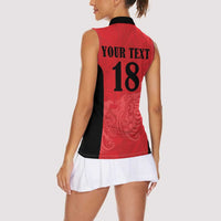 Custom Albania Football Pride Women Sleeveless Polo Shirt Kuqezinjte Eagle Red Version - Wonder Print Shop