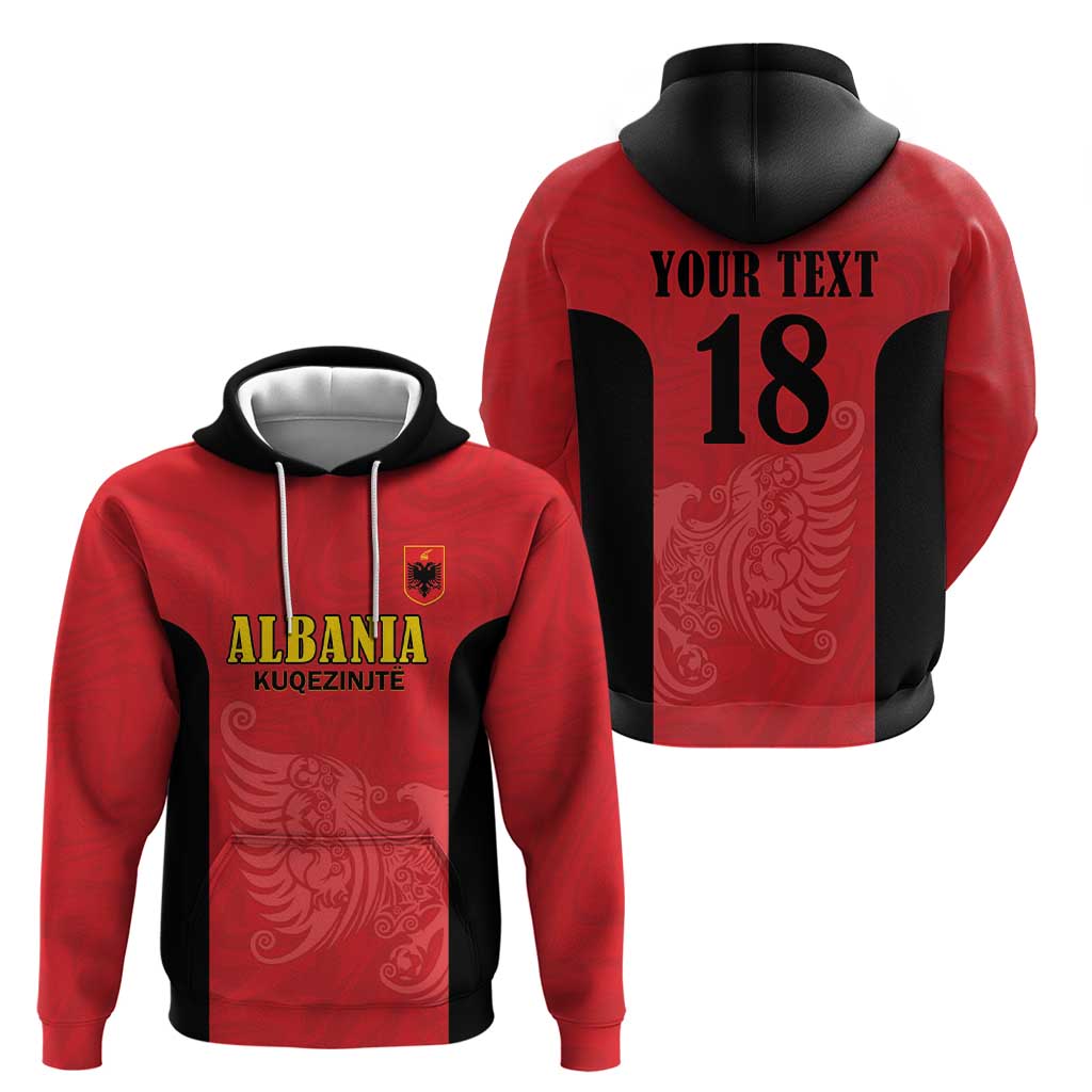Custom Albania Football Pride Zip Hoodie Kuqezinjte Eagle Red Version - Wonder Print Shop
