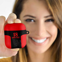 Custom Albania Football Pride AirPods Case Kuqezinjte Eagle Black Version - Wonder Print Shop