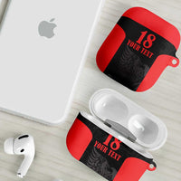 Custom Albania Football Pride AirPods Case Kuqezinjte Eagle Black Version - Wonder Print Shop