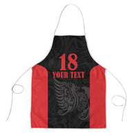 Custom Albania Football Pride Apron Kuqezinjte Eagle Black Version - Wonder Print Shop