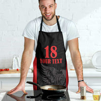 Custom Albania Football Pride Apron Kuqezinjte Eagle Black Version - Wonder Print Shop