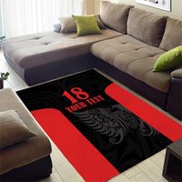 Custom Albania Football Pride Area Rug Kuqezinjte Eagle Black Version - Wonder Print Shop
