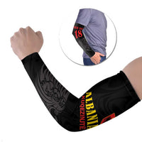 Custom Albania Football Pride Arm Sleeves Kuqezinjte Eagle Black Version - Wonder Print Shop