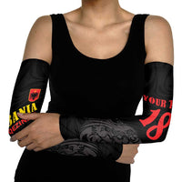 Custom Albania Football Pride Arm Sleeves Kuqezinjte Eagle Black Version - Wonder Print Shop