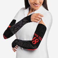 Custom Albania Football Pride Arm Sleeves Kuqezinjte Eagle Black Version - Wonder Print Shop
