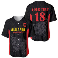 Custom Albania Football Pride Baseball Jersey Kuqezinjte Eagle Black Version - Wonder Print Shop