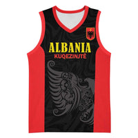 Custom Albania Football Pride Basketball Jersey Kuqezinjte Eagle Black Version - Wonder Print Shop