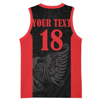 Custom Albania Football Pride Basketball Jersey Kuqezinjte Eagle Black Version - Wonder Print Shop
