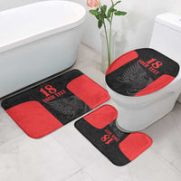 Custom Albania Football Pride Bathroom Set Kuqezinjte Eagle Black Version - Wonder Print Shop