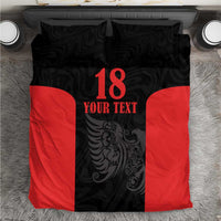 Custom Albania Football Pride Bedding Set Kuqezinjte Eagle Black Version - Wonder Print Shop