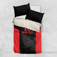 Custom Albania Football Pride Bedding Set Kuqezinjte Eagle Black Version - Wonder Print Shop