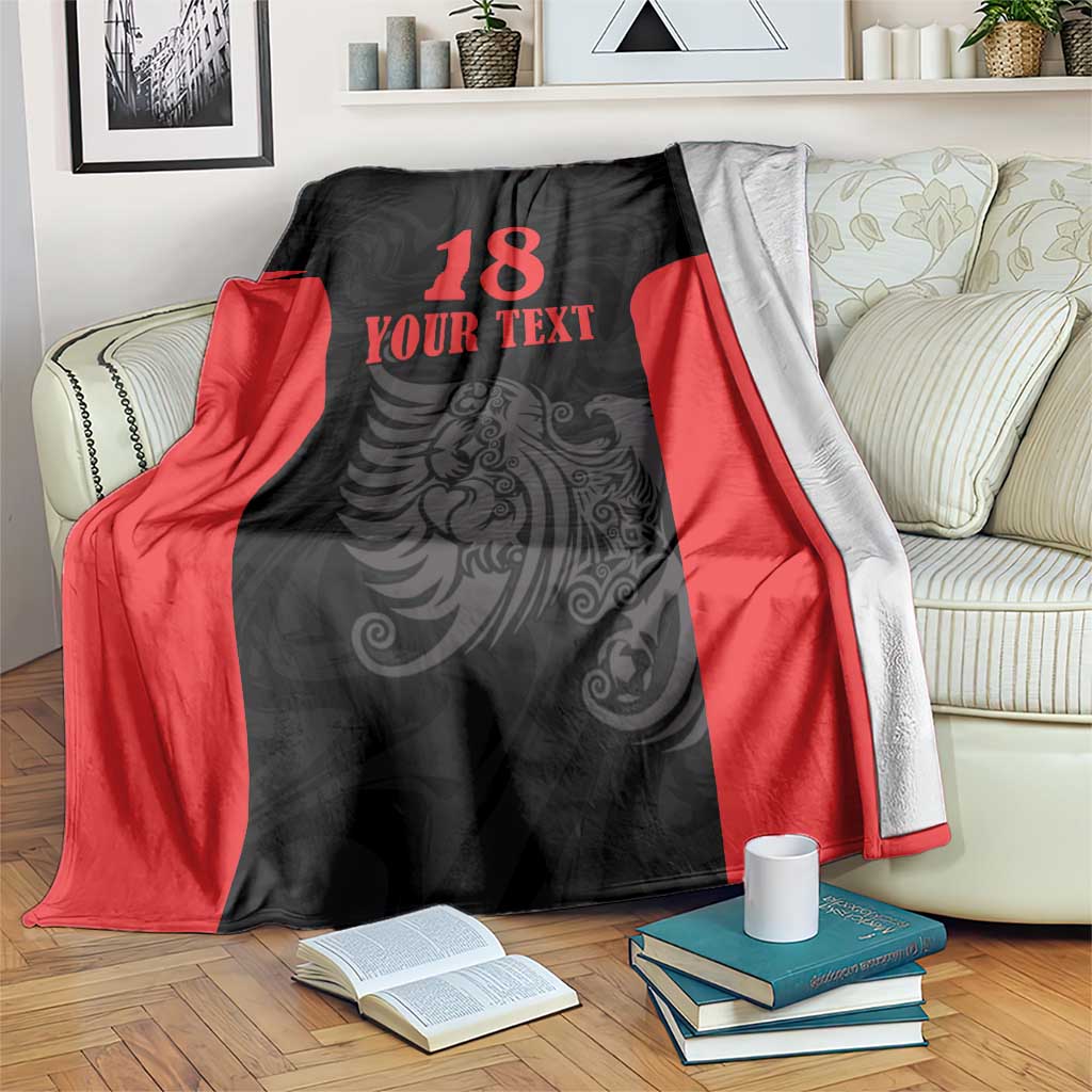 Custom Albania Football Pride Blanket Kuqezinjte Eagle Black Version - Wonder Print Shop
