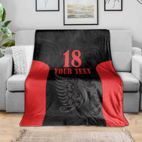 Custom Albania Football Pride Blanket Kuqezinjte Eagle Black Version - Wonder Print Shop