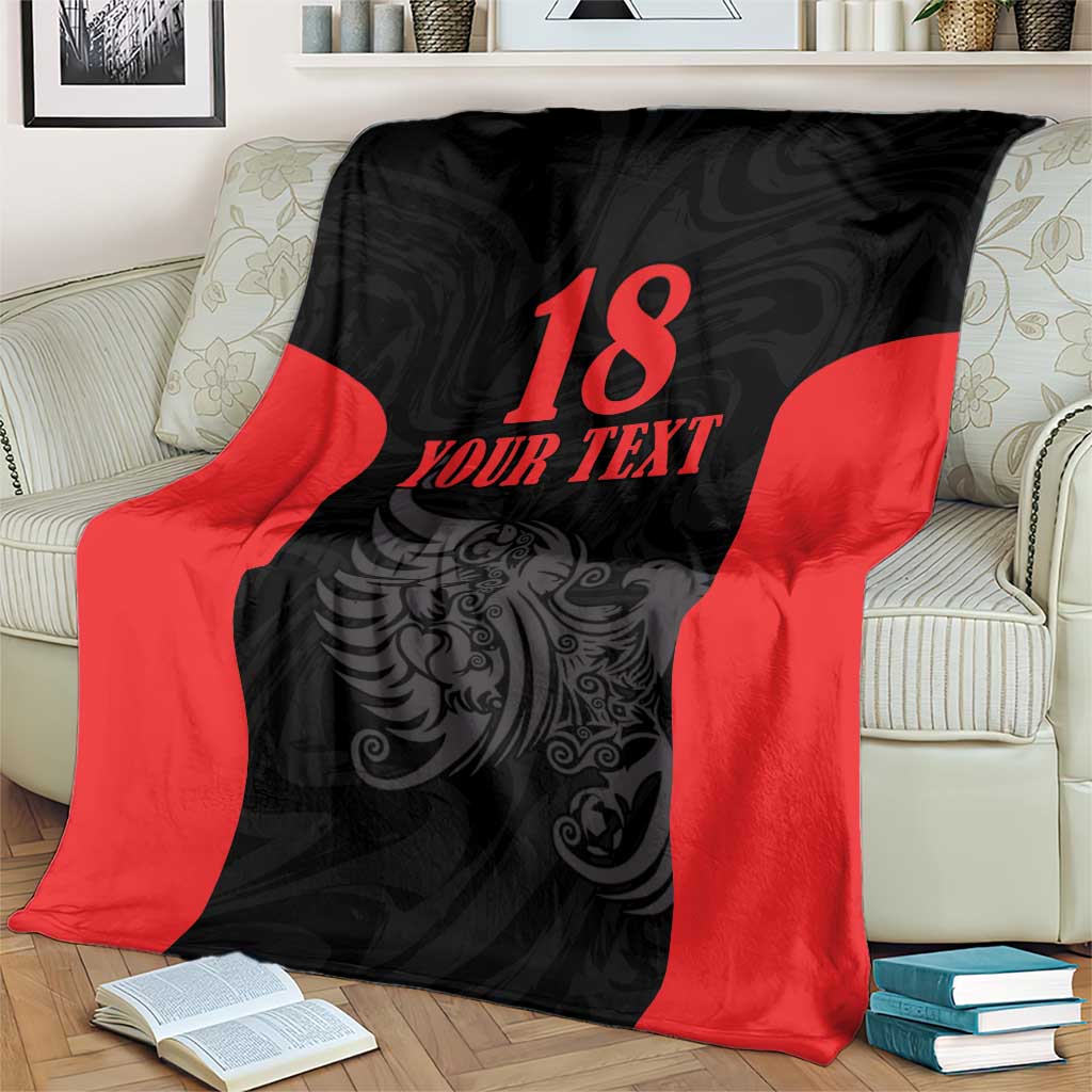 Custom Albania Football Pride Blanket Kuqezinjte Eagle Black Version - Wonder Print Shop