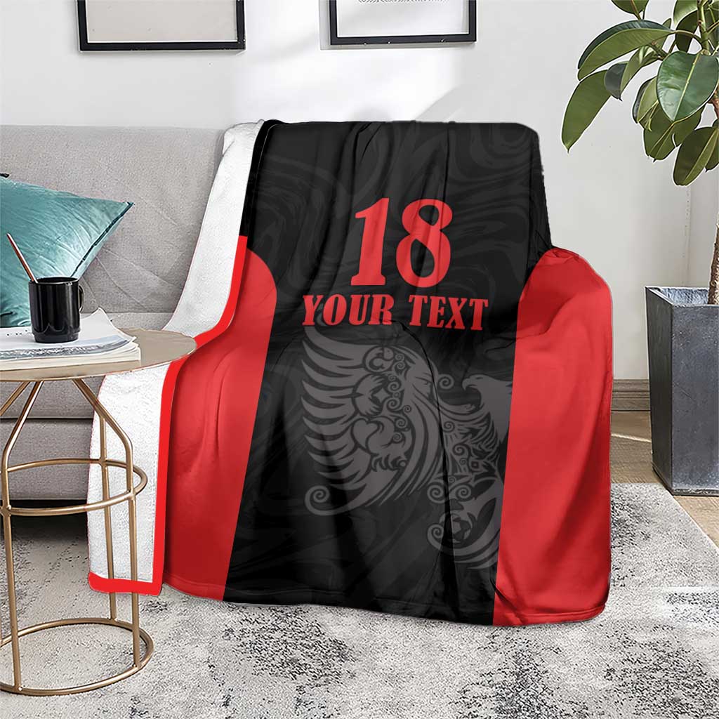 Custom Albania Football Pride Blanket Kuqezinjte Eagle Black Version - Wonder Print Shop