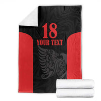 Custom Albania Football Pride Blanket Kuqezinjte Eagle Black Version - Wonder Print Shop