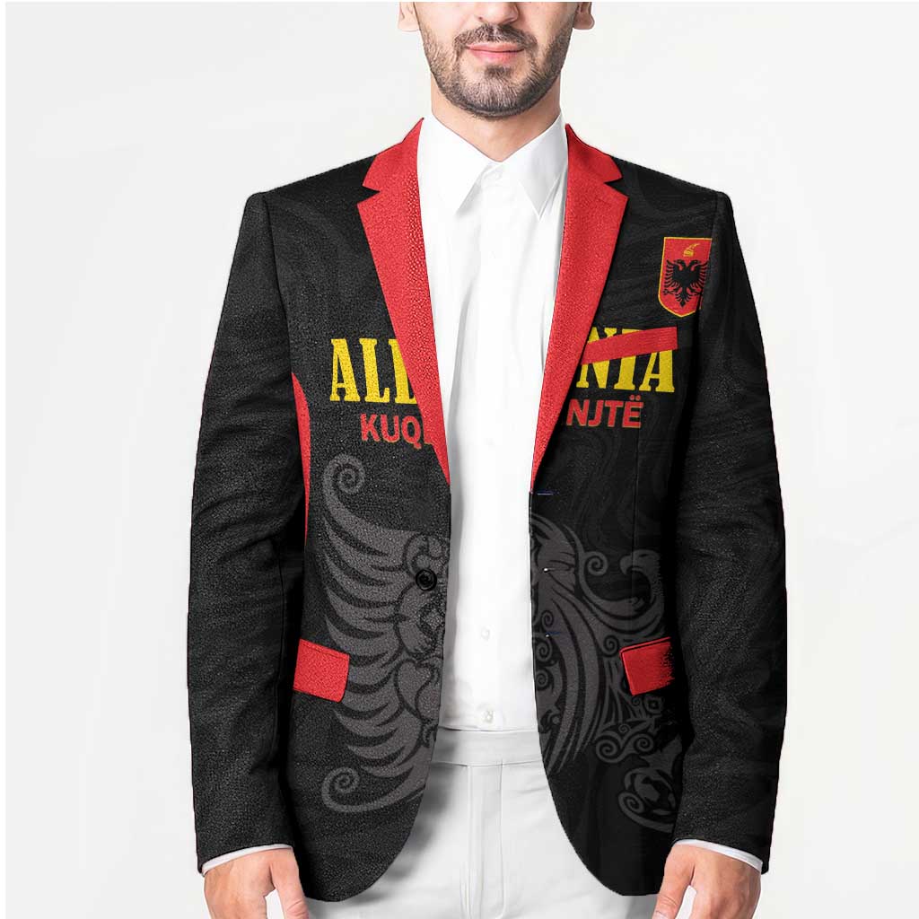 Custom Albania Football Pride Blazer Kuqezinjte Eagle Black Version - Wonder Print Shop