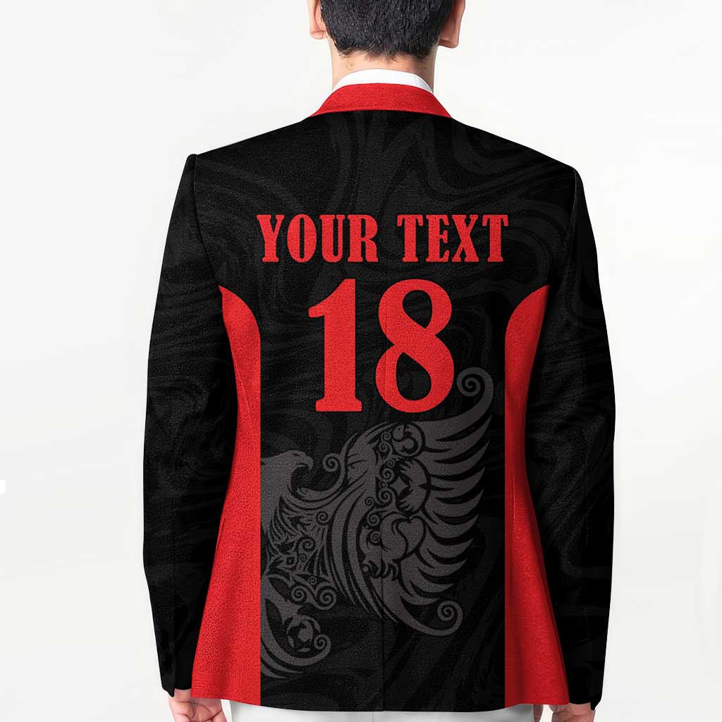 Custom Albania Football Pride Blazer Kuqezinjte Eagle Black Version - Wonder Print Shop