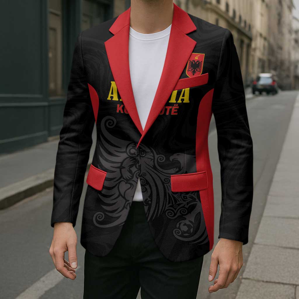 Custom Albania Football Pride Blazer Kuqezinjte Eagle Black Version - Wonder Print Shop