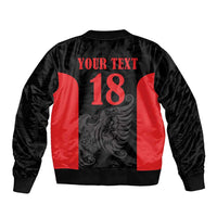 Custom Albania Football Pride Bomber Jacket Kuqezinjte Eagle Black Version - Wonder Print Shop