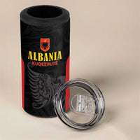 Custom Albania Football Pride 4 in 1 Can Cooler Tumbler Kuqezinjte Eagle Black Version - Wonder Print Shop