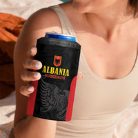 Custom Albania Football Pride 4 in 1 Can Cooler Tumbler Kuqezinjte Eagle Black Version - Wonder Print Shop