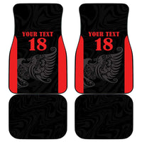 Custom Albania Football Pride Car Mats Kuqezinjte Eagle Black Version - Wonder Print Shop