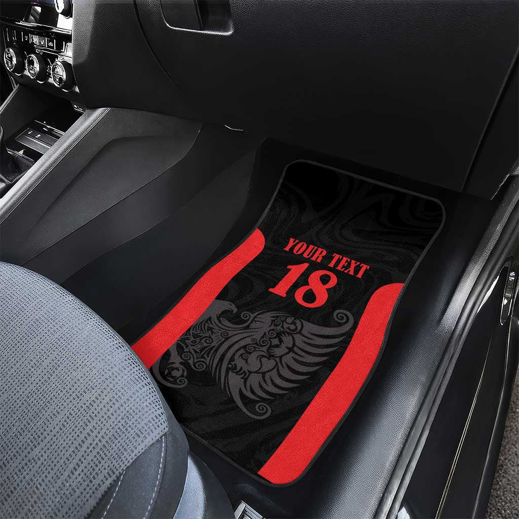Custom Albania Football Pride Car Mats Kuqezinjte Eagle Black Version - Wonder Print Shop