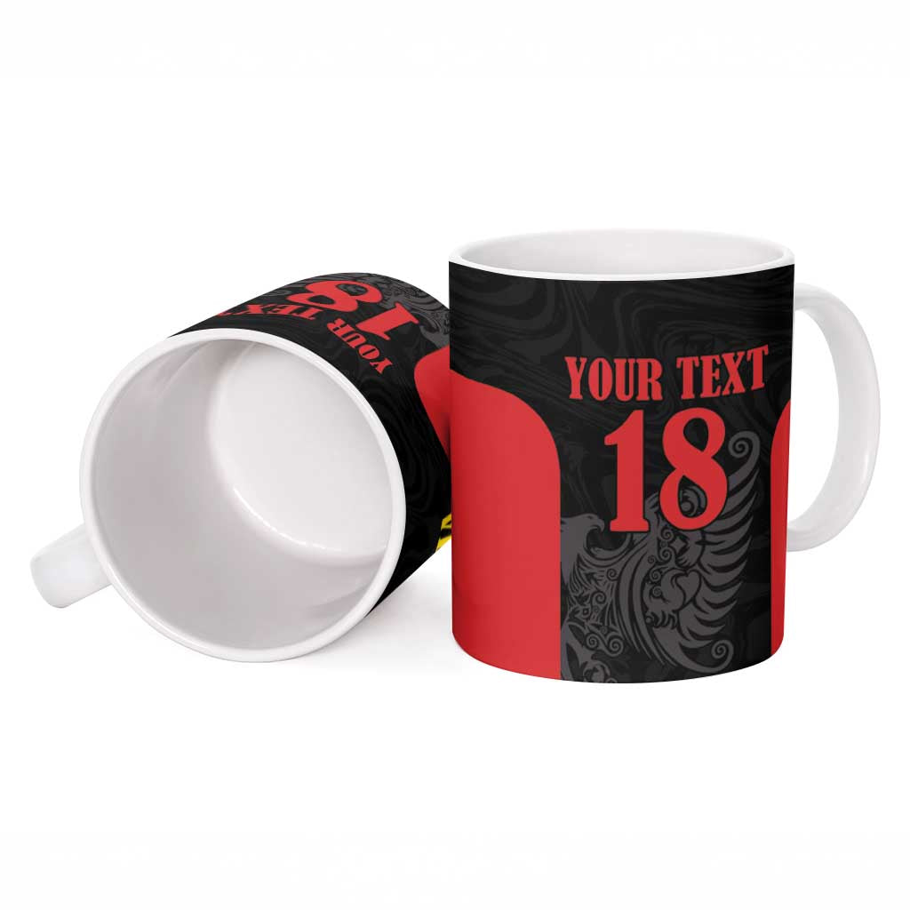Custom Albania Football Pride Ceramic Mug Kuqezinjte Eagle Black Version - Wonder Print Shop