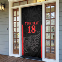 Custom Albania Football Pride Door Cover Kuqezinjte Eagle Black Version - Wonder Print Shop