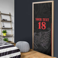 Custom Albania Football Pride Door Cover Kuqezinjte Eagle Black Version - Wonder Print Shop