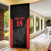 Custom Albania Football Pride Door Cover Kuqezinjte Eagle Black Version - Wonder Print Shop