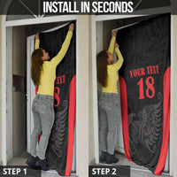 Custom Albania Football Pride Door Cover Kuqezinjte Eagle Black Version - Wonder Print Shop