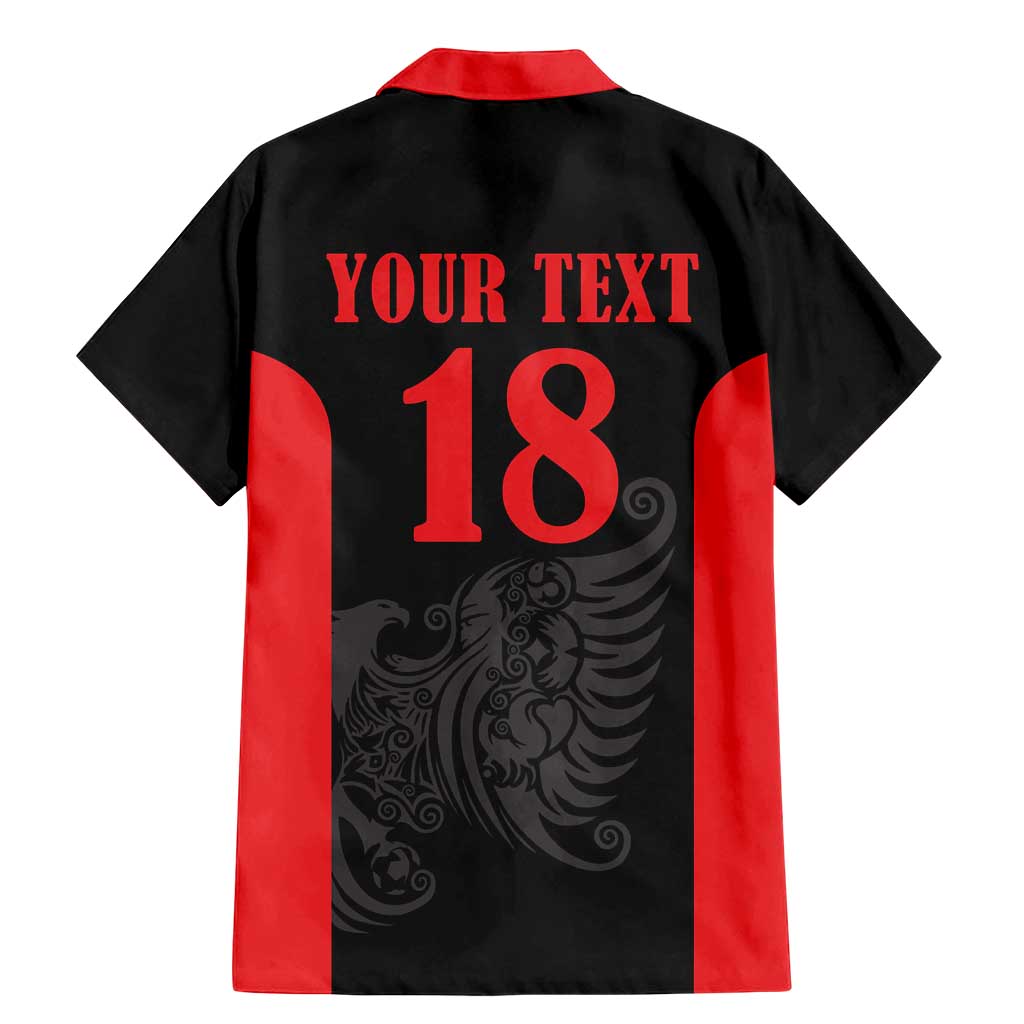 Custom Albania Football Pride Family Matching Mermaid Dress and Hawaiian Shirt Kuqezinjte Eagle Black Version - Wonder Print Shop