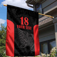 Custom Albania Football Pride Garden Flag Kuqezinjte Eagle Black Version - Wonder Print Shop